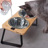 Pawkizz elevated cat bowl stand with raised design for comfortable meals and neck support.