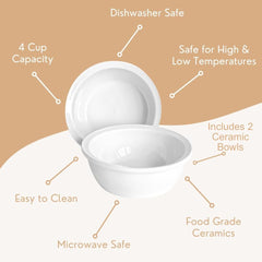 Pawkizz replacement ceramic bowls non-porous surface keeps food fresh and clean.