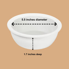 Pawkizz replacement ceramic bowls side view, stable base reduces tipping.