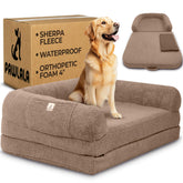PAWLALA 2-in-1 human-dog-bed-foldable folded for couch-style lounging with your pet.