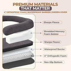 PAWLALA 2in1 human-dog bed orthopedic-foam supports joints during rest.