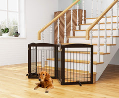 PAWLAND dog gate in doorway shows folding flexibility and easy storage