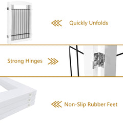 PAWLAND Extra Wide Dog Gate shows 30-inch height for added containment.