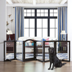 PAWLAND freestanding-espresso-side-view highlights portable setup for rooms without wall mounting