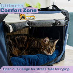 PAWMANIA extra-large carrier removable cushion offers cozy, washable comfort for anxious pets
