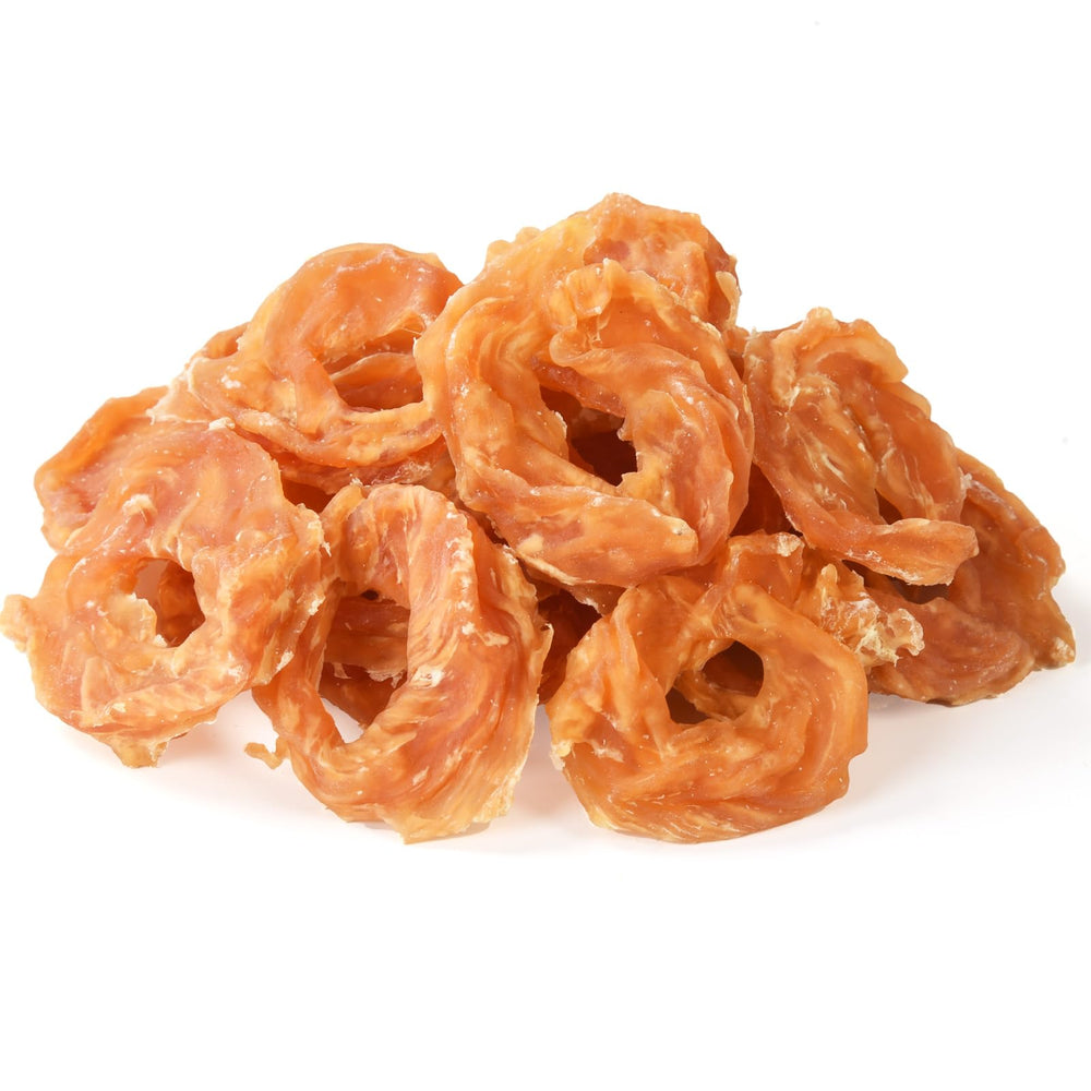 Pawmate packaging shows chicken jerky rings for easy treating and on-the-go snacking.