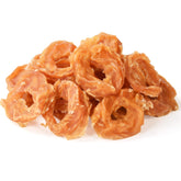Pawmate packaging shows chicken jerky rings for easy treating and on-the-go snacking.