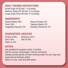 Pawmate pato doble wrap batata morada, ideal para entrenamiento canino.
