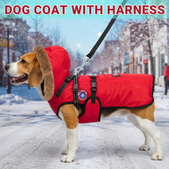 PAWNISAW water-resistant dog coat keeps fur dry during rain or snow outings.