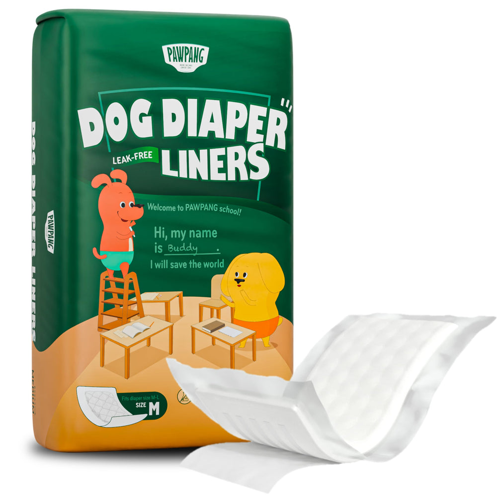 PAWPANG packaging image shows 100-count liners for bulk, convenient protection at home.