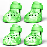 PawPosh dog shoes in green marble with clog-style design for outdoor paw protection.
