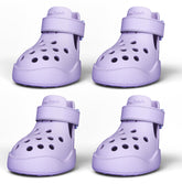 PawPosh dog shoes non-slip waterproof purple improve grip on slick sidewalks