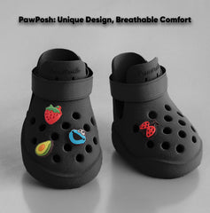 PawPosh dog shoes perforated-top enhance airflow to keep paws cool during summer strolls.