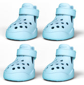 PawPosh dog shoes sky blue front view showing breathable perforations for airflow.