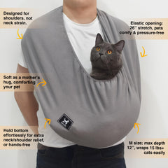 PAWPUBBY cat sling hands-free comfort for bonding while you read or lounge.