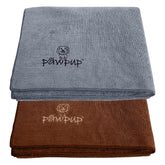 PAWPUP dog towel in brown shows oversized 40x24in for quick post-bath drying.