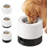 Pawque elevated 60oz slow feeder base keeps meals stable for mess-free feeding.
