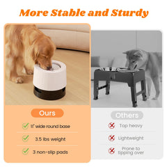 Pawque raised 95oz stable base prevents tipping during meals