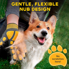 Pawradise skin-safe rounded nubs provide a gentle, pain-free grooming experience.