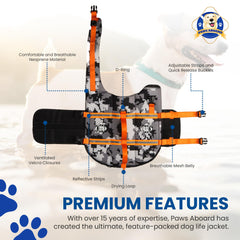 Paws Aboard dog life jacket breathable mesh belly keeps dogs cool