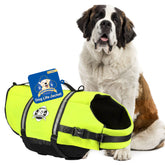 Paws Aboard dog life jacket neon-yellow side view supports safer water adventures.