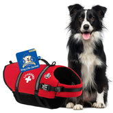 Paws Aboard life jacket red front view highlights safety color for water adventures