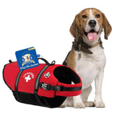 Paws Aboard dog life jacket red small front view showing high visibility and safety during water play