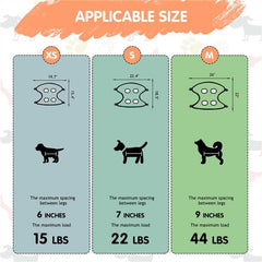 Paws n' Cradle adjustable straps and leg fittings enable comfortable sizing.