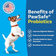 PawSafe Dog Probiotics 120-count tub for daily gut support.