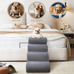 PAWSCART dog stairs non-slip surface ensuring secure footing for pets