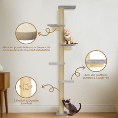 PAWSCRAT solid natural wood frame provides secure perch for lounging and observation.