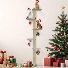 PAWSCRAT 5-tier design overview shows space-saving vertical playground for curious indoor cats.