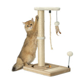 PAWSFANS cat scratching post in assembly phase showing simple setup and sturdy build