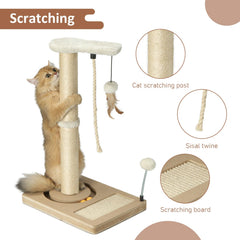 PAWSFANS cat scratching post with sisal post for durable scratching surface