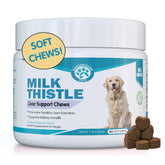 Pawsitive Wanderfound bottle label shows salmon-bacon liver-support chews for dogs