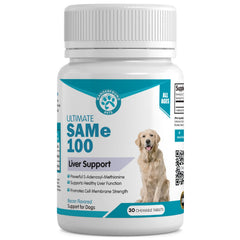 Pawsitive Wanderfound same-100 liver-support dog chewables for daily feeding.