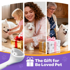 PawsMedal self-cleaning spray comb delivers mist for softer fur during grooming.