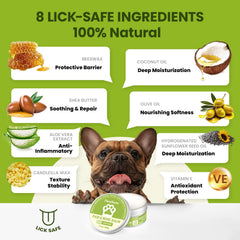 PawSono coconut oil ingredient label highlights natural hydration for sensitive skin.
