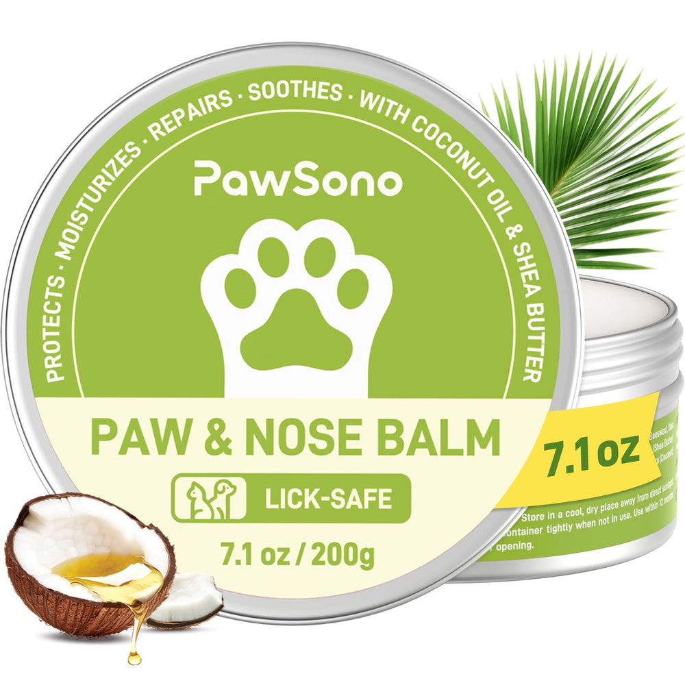 PawSono lick-safe paw balm tube for dog paw hydration and protection.