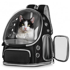 pawstrip Cat Backpack Carrier Bubble Window offers a clear view to ease travel anxiety