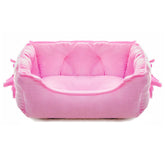 pawstrip Cute Princess Bed pink closeup highlights ultra-soft plush comfort.