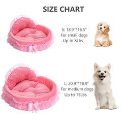 Pawstrip pink dog bed cushion detachable - easy machine wash.