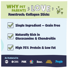 Pawstruck sticks nutrients label—high protein with chondroitin and glucosamine