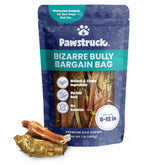 Pawstruck Bizarre Bully Sticks bag front view offering long lasting dog chew