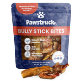 Pawstruck Bully Bites packaging shows wholesome single-ingredient beef chews.