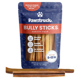 Pawstruck bully stick 8-12 inch, long-lasting chew for extended play.