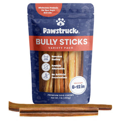 Pawstruck bully stick 8-12 inch, long-lasting chew for extended play.