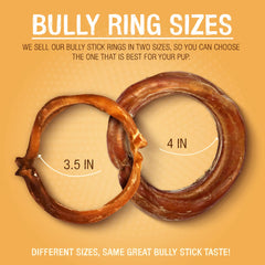 Pawstruck bully stick rings rawhide-free; ideal dental-chew alternative.