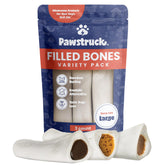 Pawstruck filled-dog-bones-peanut-butter offers a long-lasting chew for aggressive chewers.