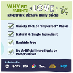 Pawstruck Natural Bully Sticks close up on grass-fed ingredients for healthy snacking